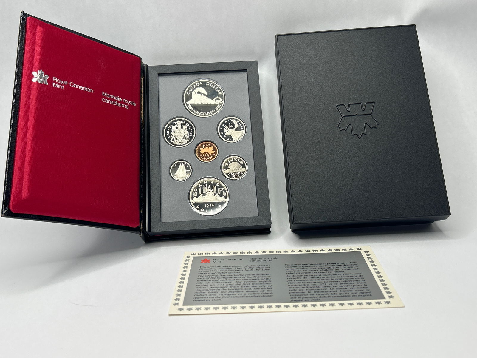 1986 RCM Proof Set of Canadian Coinage Incl. Silver and Nickel Dollars, Book Style DIsplay Case (1 of 7)