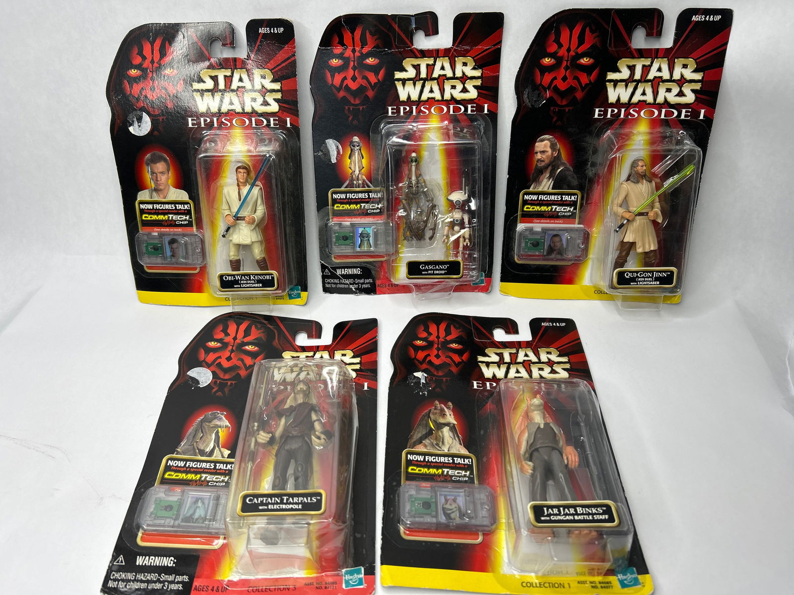(5) Five STAR WARS Episode I Talking Action Figures with CommTech Chips, New in Packages (1 of 4)