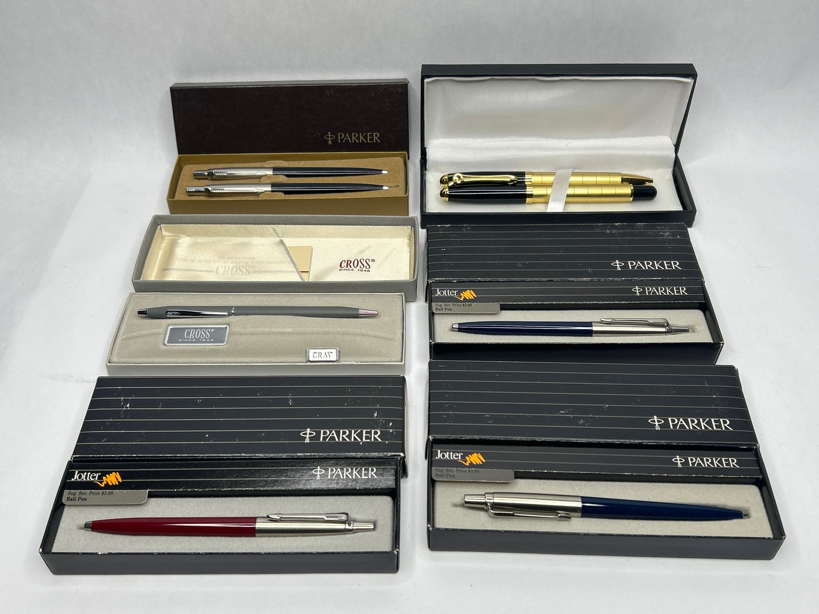 New Old Stock Collection of Parker and Cross Pens, Boxes Show Minor Wear from Storage (1 of 4)