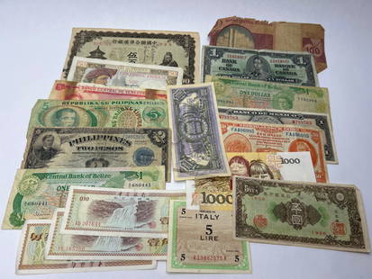 Collection of Genuine Foreign Bills, Paper Currency Notes, For Collectible Purposes: Bidding on this item will be indication that the Bidder acknowledges that they have read and agreed to the Terms and Conditions posted to this Auction