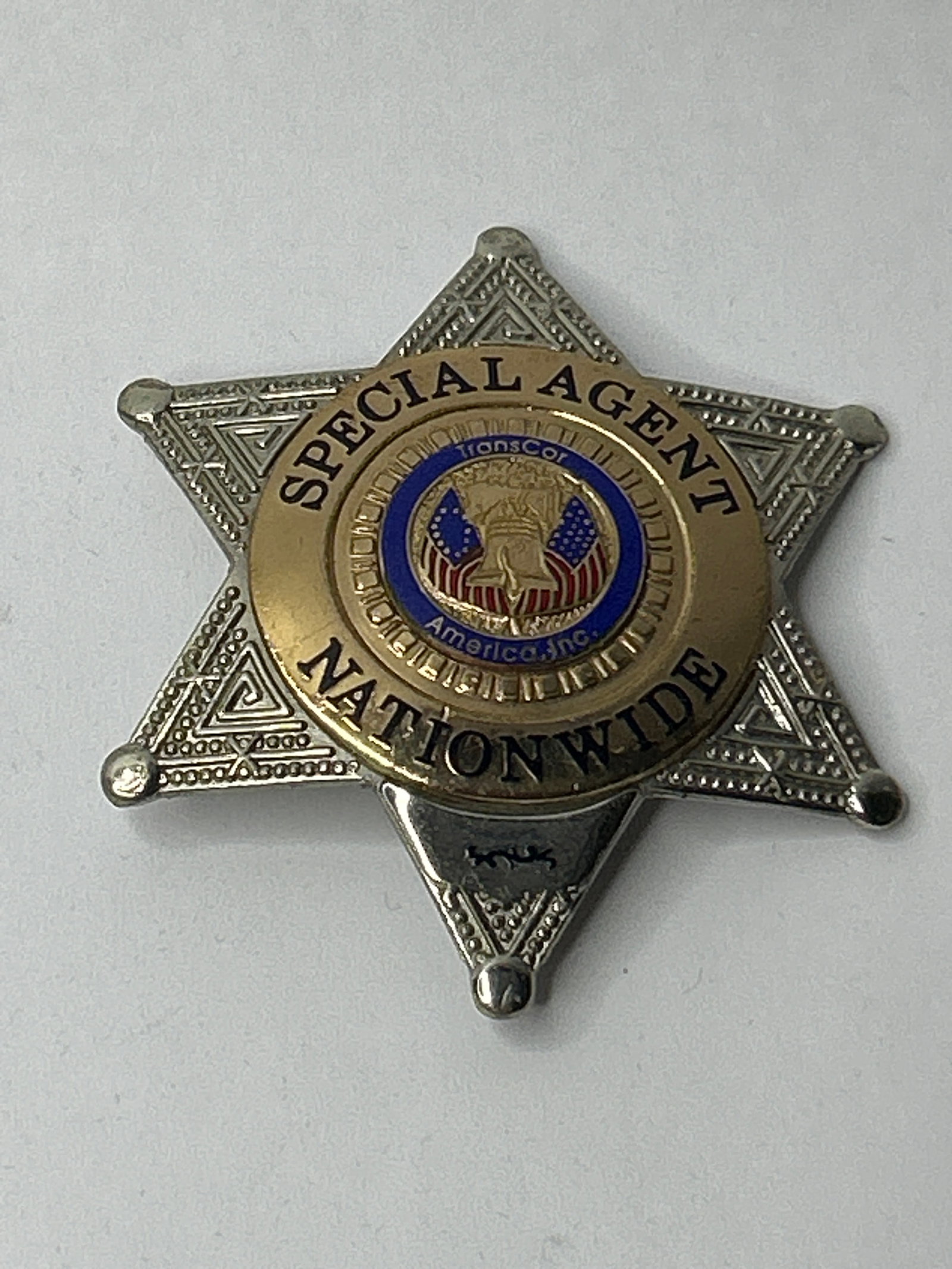 Special Agent Nationwide Badge, TransCor America Uniform Pin, 1998, Made in USA, 3": Bidding on this item will be indication that the Bidder acknowledges that they have read and agreed to the Terms and Conditions posted to this Auction