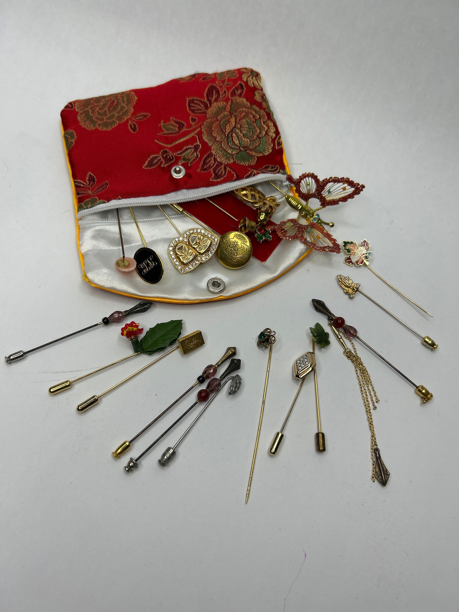 Beautiful Assortment of Stick Pins, Hat Pins, Lapel Pins, Enamel, Stones, Formal and Fun Styles (1 of 4)