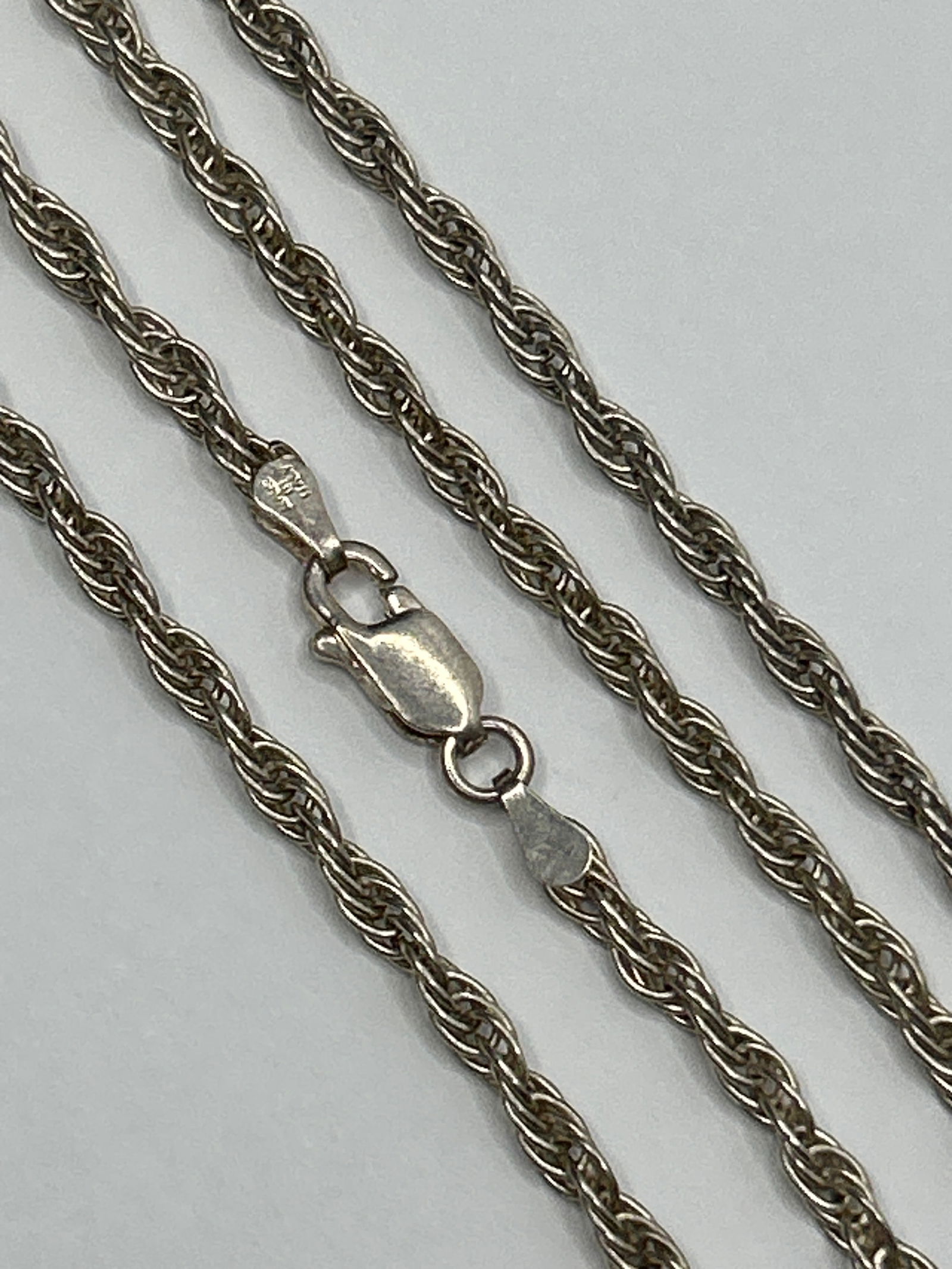 Classic 925 Silver Rope Chain, Marked 925 FAS Italy, 17" (1 of 3)