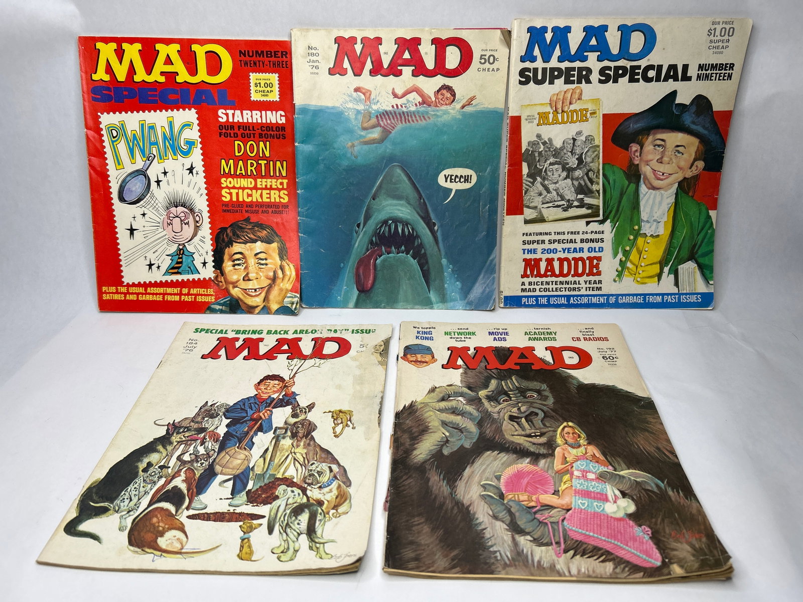 MAD Magazine Jan 1976 #180 JAWS Movie Spoof Cover and Other Great Vintage Issues: Bidding on this item will be indication that the Bidder acknowledges that they have read and agreed to the Terms and Conditions posted to this Auction
