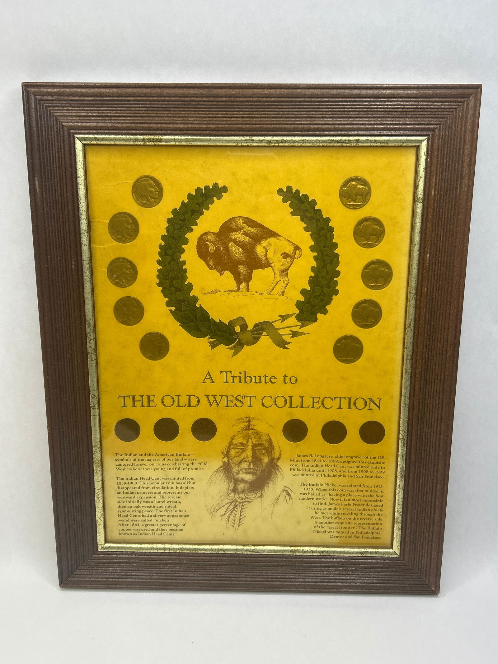 Indian Head Cent and Buffalo Nickels, A Tribute to the Old West Framed Collection (1 of 6)
