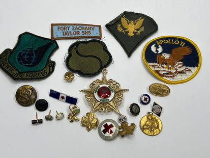 Badges, Patches, Pins Collection, Various Organizations & Legions, Teachers, Red Cross, Military: **Bidding on this lot is acceptance of Terms & Conditions found in the Auction Details section at the top of our Auction. Bidder agrees all questions should be submitted prior to placing a bid.**