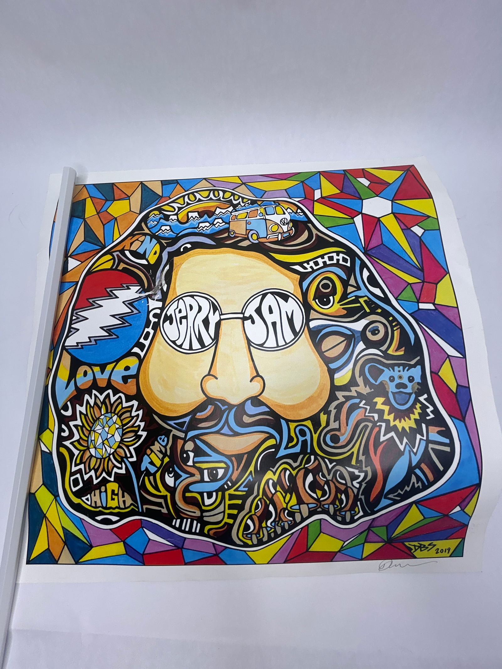 Jerry Garcia - JERRY JAM Official Artwork Print, Grateful Dead, Signed DBS 2019, Danny Steinman (1 of 7)