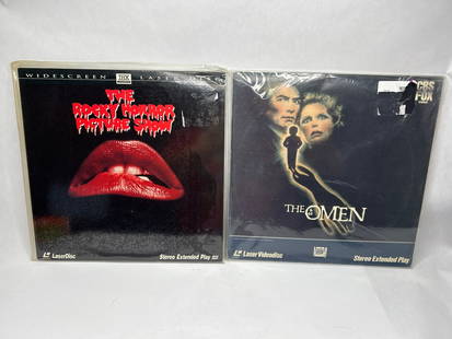 Rocky Horror Picture Show (Tim Curry) & The OMEN (Gregory Peck) Laser Disc Videos: **Bidding on this lot is acceptance of Terms & Conditions found in the Auction Details section at the top of our Auction. Bidder agrees all questions should be submitted prior to placing a bid.**