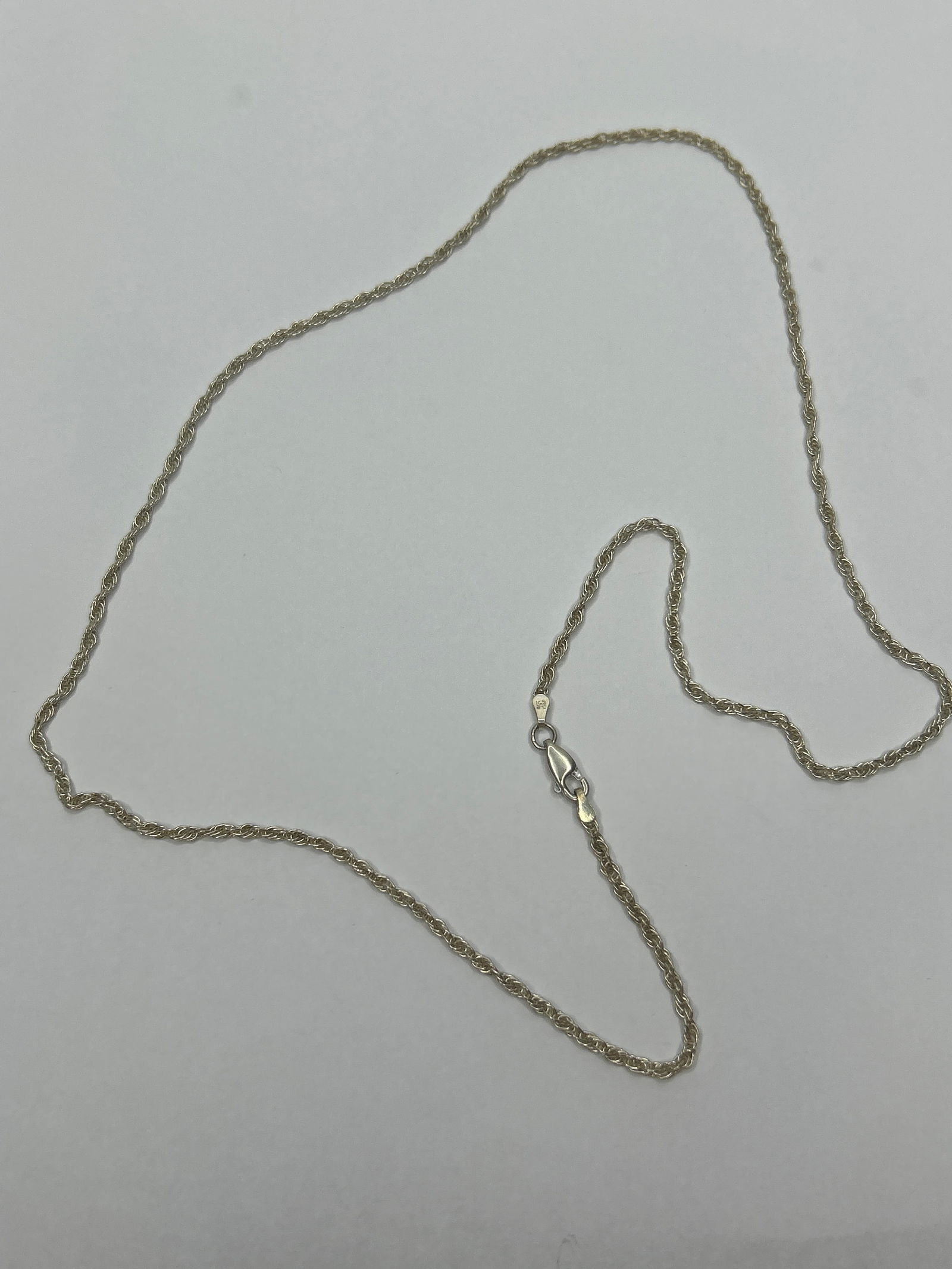Italian Sterling Silver Rope Chain Necklace, Marked 925, Made in Italy, Hallmark R in Circle (1 of 4)