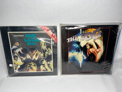 Horror Movie Laser Discs - The Fog (Jamie Lee Curtis) & Night of the Living Dead (George A. Romero): **Bidding on this lot is acceptance of Terms & Conditions found in the Auction Details section at the top of our Auction. Bidder agrees all questions should be submitted prior to placing a bid.**