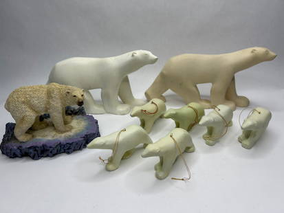 Polar Bear Figurine and Ornament Lot, Assorted Styles and Sizes: **Bidding on this lot is acceptance of Terms & Conditions found in the Auction Details section at the top of our Auction. Bidder agrees all questions should be submitted prior to placing a bid.**