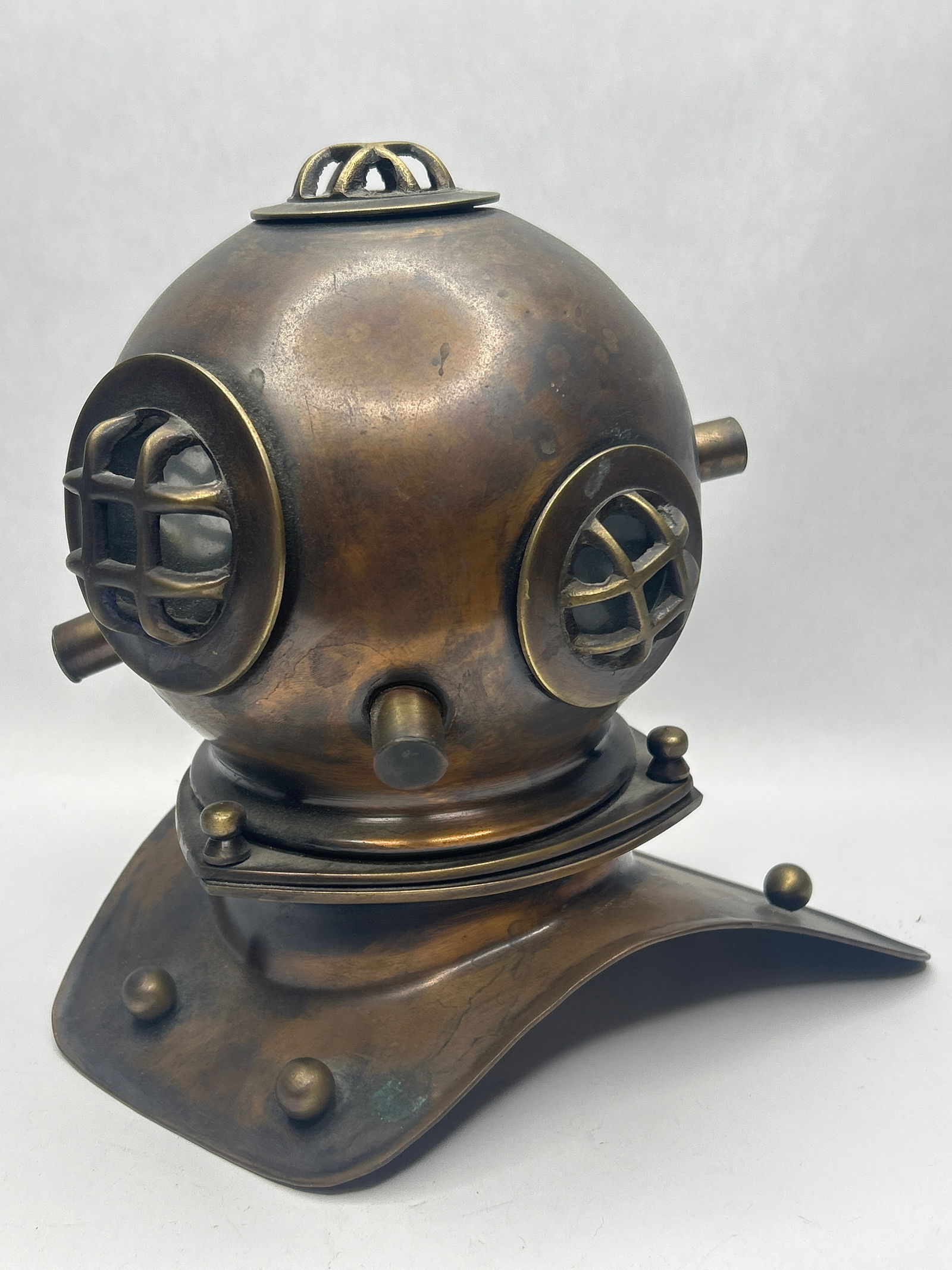 US Navy Mark V Diving Helmet Decorative Replica, Scuba Equipment Display, Bronze Nautical Decor (1 of 6)