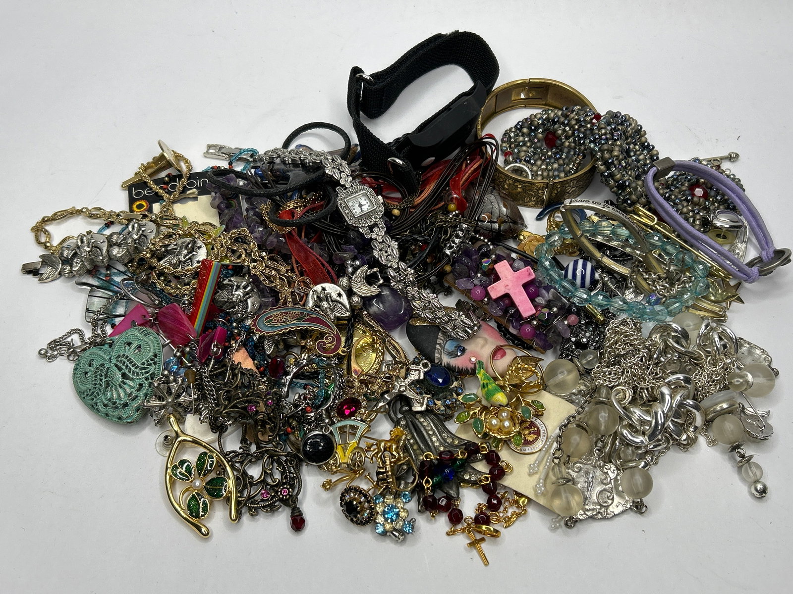 Jewelry Box Mixed Lot, Vintage Jewelry Collection, Most Wearable, Some tangles (1 of 6)