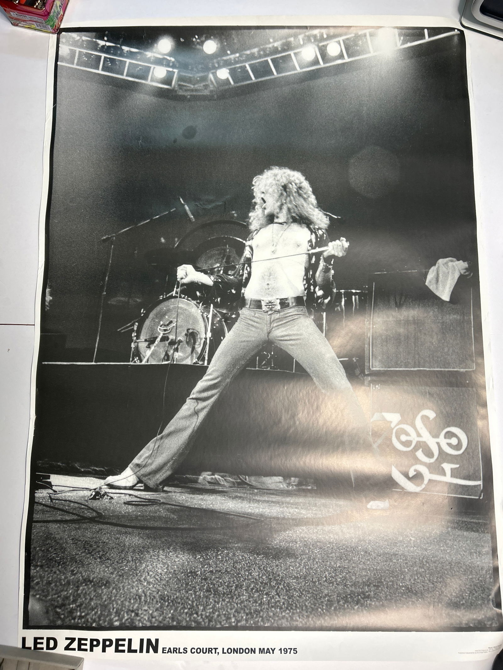LED ZEPPELIN Poster, Photo from Earls Court, London, May 1975, Light Wear from Use (1 of 5)