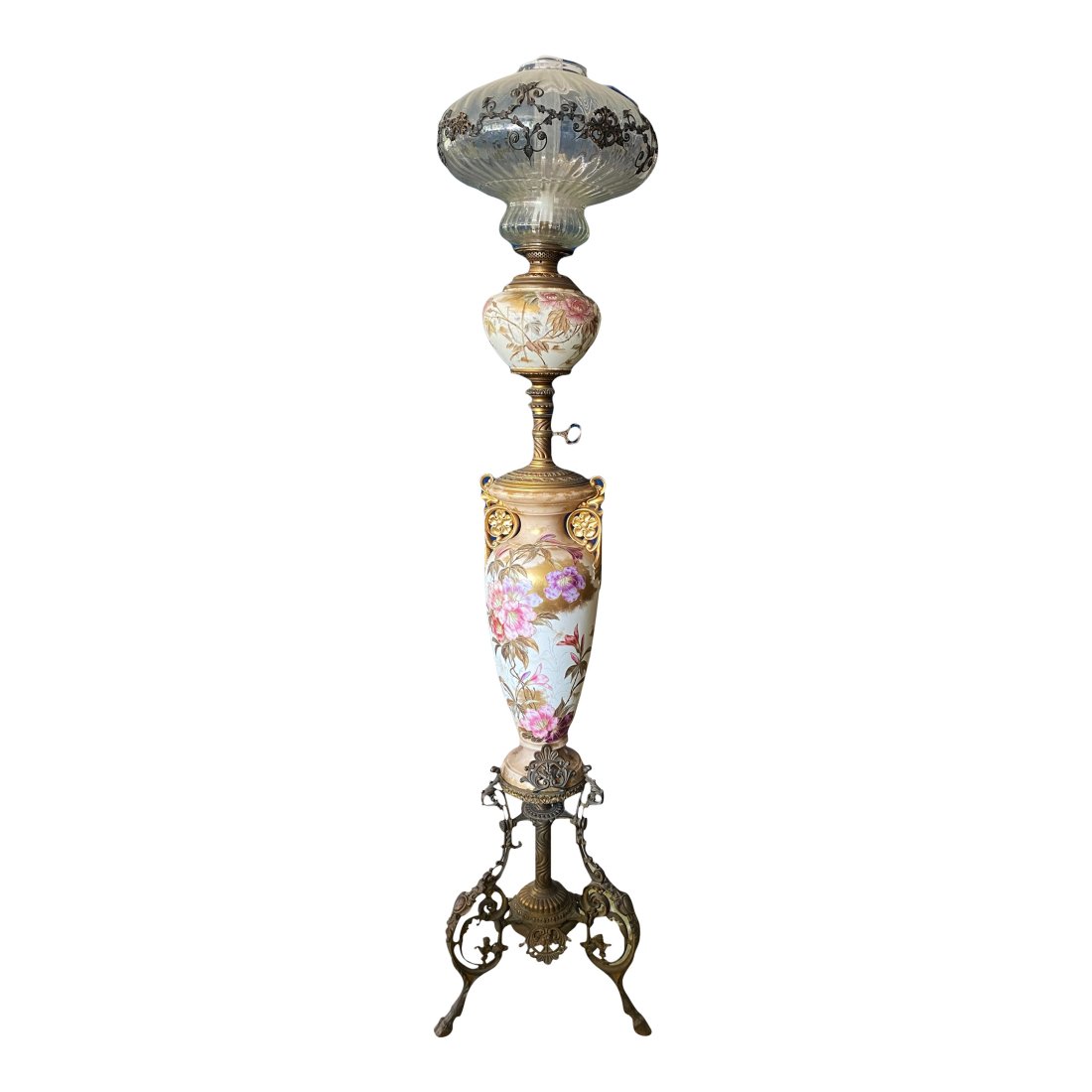 19th Century Museum Piece German Franz Anton Mehlem Floor Lamp 75" H (1 of 11)