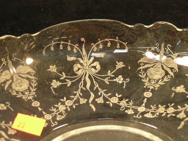 HEISEY ORCHID CONSOLE BOWL - 2