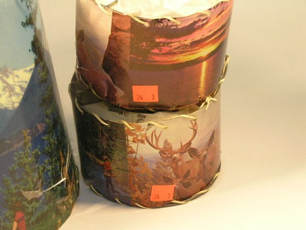 50'S SCENIC LAMP SHADES LOT OF 3 - 3
