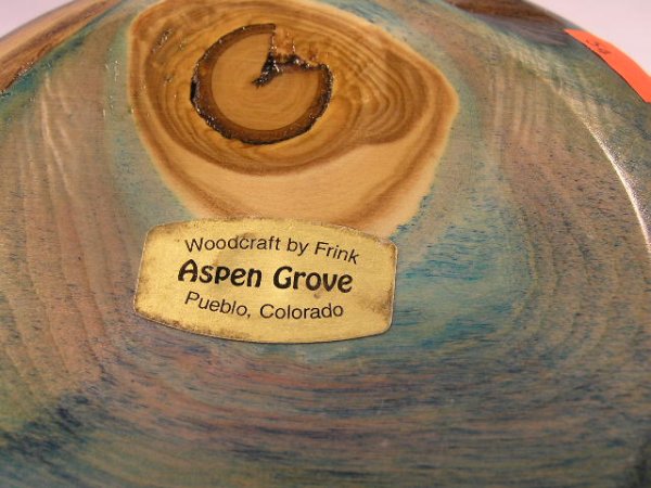 VINTAGE CARVED ASPEN WOOD BOWL - TOM FRINK - 3