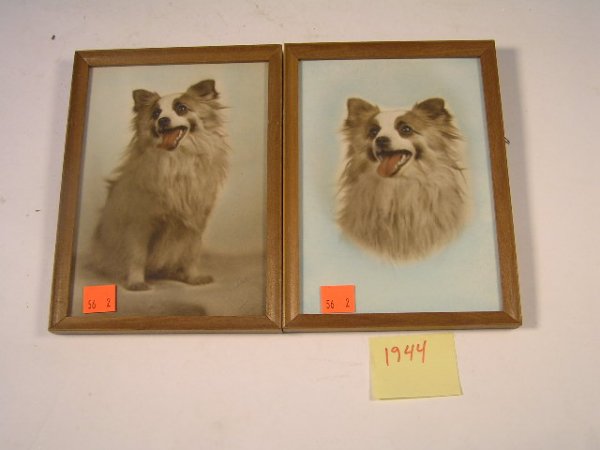 PAIR VINTAGE PET PORTRAITS