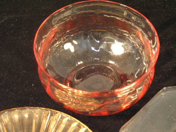 PINK DEPRESSION GLASS - LOT OF 5 PIECES - 2