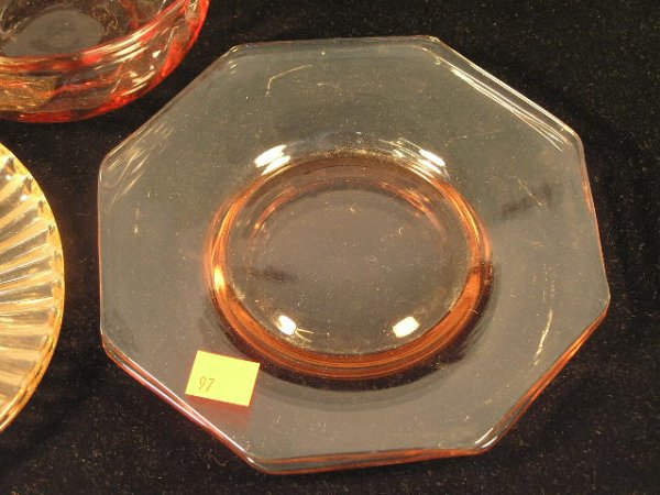 PINK DEPRESSION GLASS - LOT OF 5 PIECES - 4