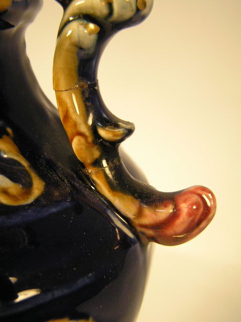 FANTASTIC EUROPEAN MAJOLICA GLAZE ROMANTIC SCENE - 5