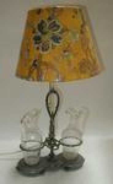 ANTIQUE SILVER PLATE CRUET STAND LAMP