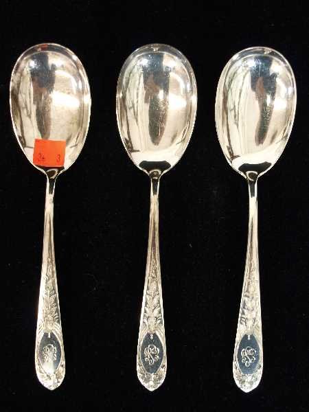 KIRK & SONS PRIMROSE STERLING 3 VEG SPOONS