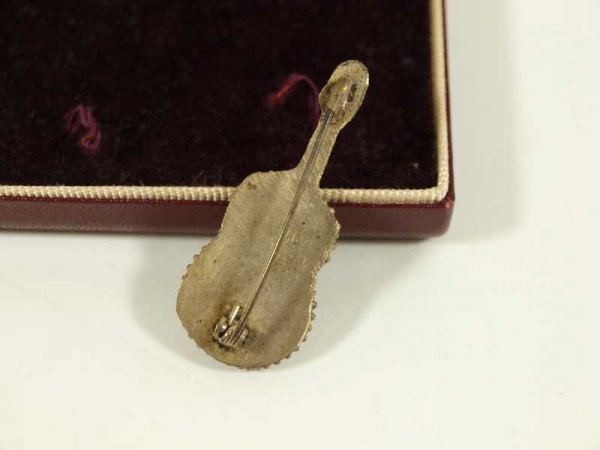 VINTAGE ITALIAN MOSIAC GUITAR PIN - 3