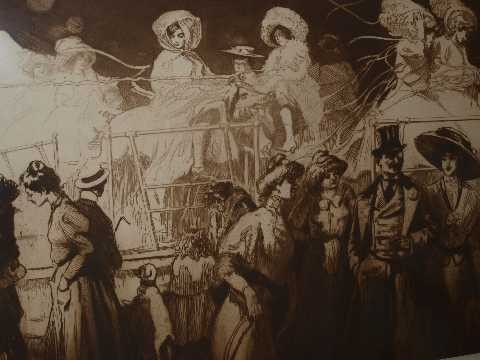 H. Edgar Chahine (1874-1947) Etching: Merry Go Round - Nicely Framed and Matted - Sight Size: 18" x 24" - Framed Measurements 32" x 37.5"