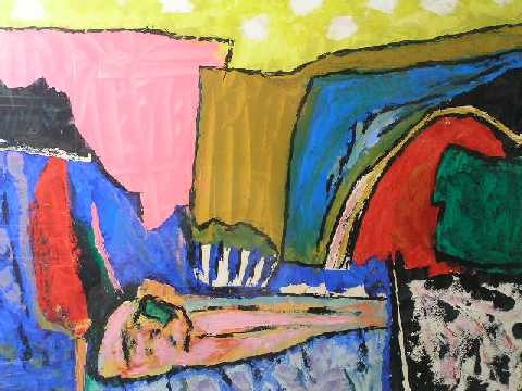 Will Lumpkins (1908-2000) Gouache - NM Artist: Terrific Painting and Colors! - California / New Mexico Painter - Associated with the Transcendentalist Painting Group where he met Raymond Jonson and spent much time with Peter Hurd in the New Mexico