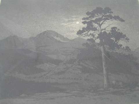 Antique George Elbert Burr Etching - Signed: Sight size: 7.25" x 9" - Framed Measurements 12" x 14"