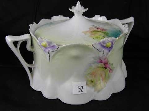 Antique China Posset Covered Dish: Limoges? Unmarked - Measures 6" x 8" wide