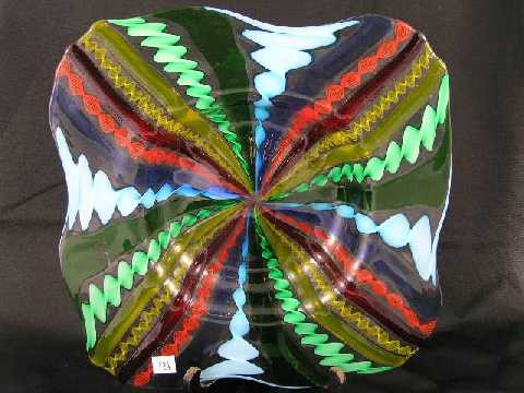 Newer - Oggetti Murano Glass Dish: Original label - Measures 13" square