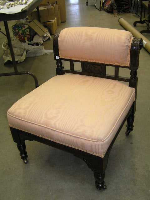 American Asthetic Period Slipper Chair: Measures 26" high - Nicely recovered
