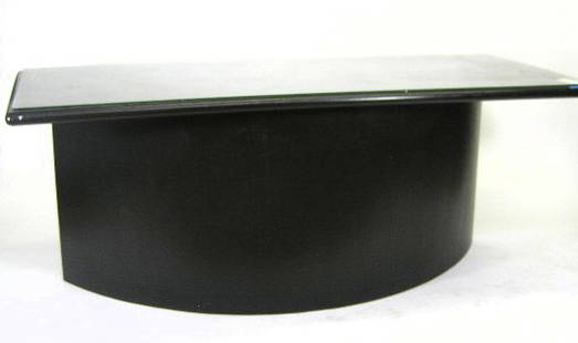 CUSTOM CONTEMPORARY EBONIZED DESK: CUSTOM FITTED GLASS TOP MEASURES 30" X 72" X 27" - F405