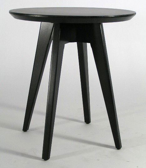KNOLL SIDE TABLE ROUND - NEW: IN STYLE OF JENS RISOM WITH TAG STATING "KNOLL 1941" - NEW IN 2001 - MEASURES 20"TALL X 18"DIA - F544
