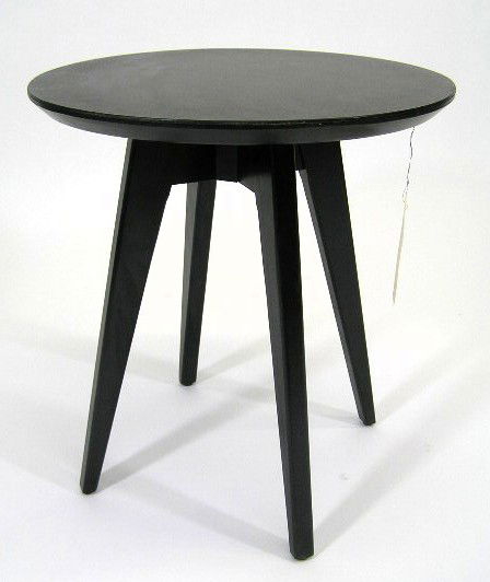 KNOLL SIDE TABLE ROUND - NEW: IN STYLE OF JENS RISOM WITH TAG STATING "KNOLL 1941" - NEW IN 2001 - MEASURES 20"TALL X 18"DIA - F544
