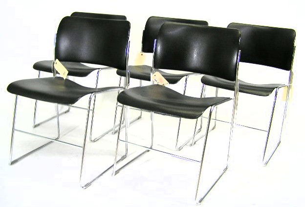 DAVID ROWLAND - GF 40/4 - SET OF 5 CHAIRS: 1964 - SIMILAR SET USED IN THE LIBRARY OF MOMA IN NYC - GRAND PRIZE AT THE 1964 MILAN TRIENNALE - EACH CHAIR MEASURES 30"L - F546