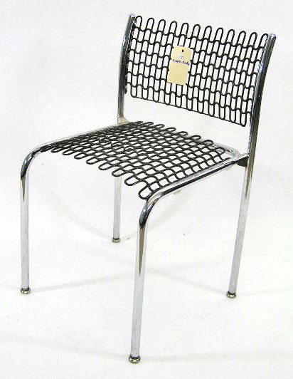DAVID ROWLAND WIRE CHAIR - THONET - WAFFLE SEAT: SOFA TECH COLLECTION - 1979 IBD GOLD MEDAL AWARD - EACH CHAIR MEASURES 32"T - F104