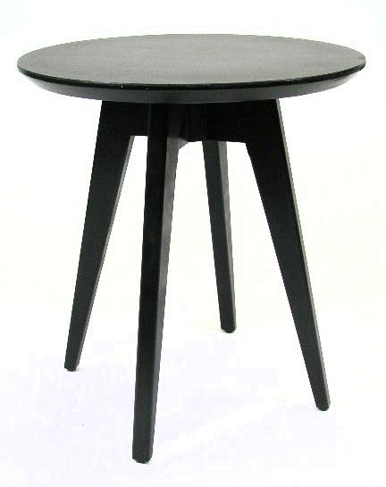 KNOLL SIDE TABLE ROUND - NEW: IN STYLE OF JENS RISOM WITH TAG STATING "KNOLL 1941" - NEW IN 2001 - MEASURES 20"TALL X 18"DIA - F544