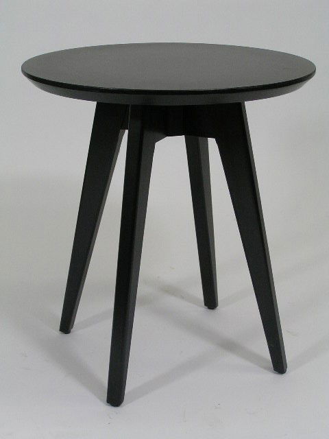 KNOLL SIDE TABLE ROUND - NEW: IN STYLE OF JENS RISOM WITH TAG STATING "KNOLL 1941" - NEW IN 2001 - MEASURES 20"TALL X 18"DIA - F544