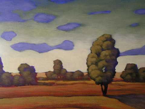 Howard Post Style oil on canvas painting - Murray: In custom gold guild frame - Measuring 28"x40" overall