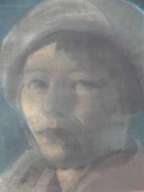 Joe Waano-Gano Pastel Self-Portrait: Sight size 13.5"x10.5" - Frame measures 22.5"x19"