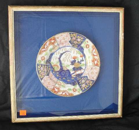 FRAMED CUSTOM SHADOW BOX - EARLY IMARI PLATE: MEASURES 15"SQ