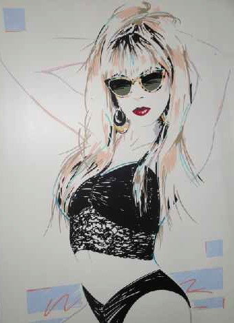 DENNIS MUKAI - 1980'S POP ART LITHOGRAPH: IN CUSTOM FRAME MEASURING 66.5" X 48"- SIGNED LR # 34/38