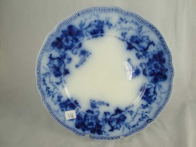 FLOW BLUE PLATE - RICHMOND JOHNSON BROS: MEASURES 10" DIA