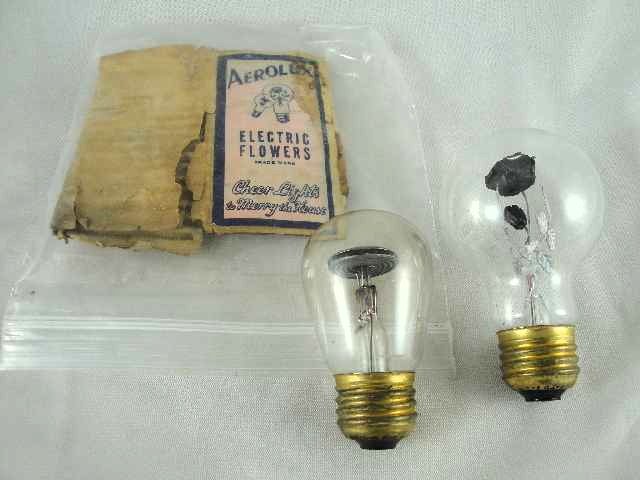 ANTIQUE AEROLUX ELECTRIC FLOWER LIGHTBULBS ORIG BO: BULB MEASURES 3.75"