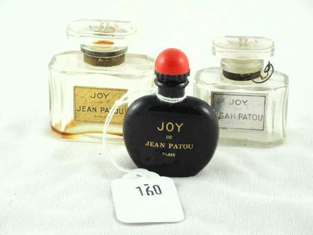 LOT OF 3 - JEAN PATOU JOY BOTTLES: TALLEST MEASURES 2.25" - ALL ONE MONEY!