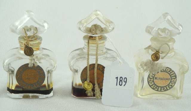 LOT OF 3 - GUERLAIN BOTTLES: TALLEST MEASURES 3.25"